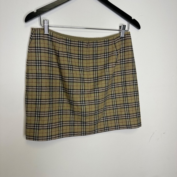 Vintage Roots Y2K Academia Plaid Mustard Preppy Wool Blend Mini Skirt Size 8 - Picture 4 of 11